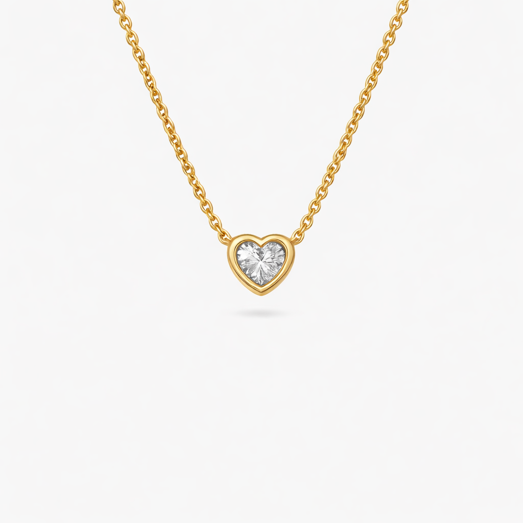Floating Bezel Harte shape pendant - Lab Diamond