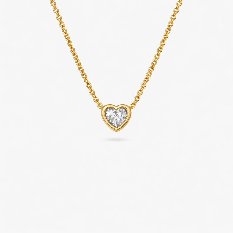 Floating Bezel Harte shape pendant - Lab Diamond