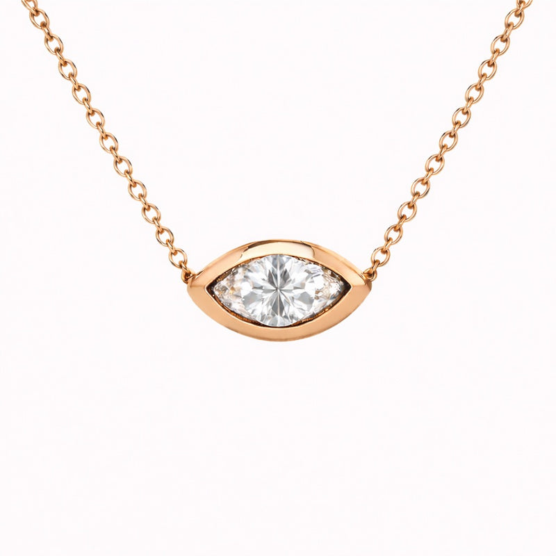 Floating Bezel Marquise shape pendant - Lab Diamond