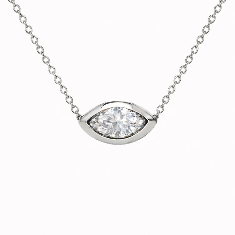 Floating Bezel Marquise shape pendant