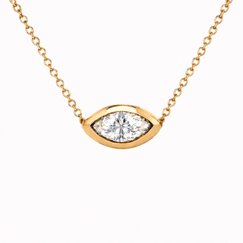 Floating Bezel Marquise shape pendant