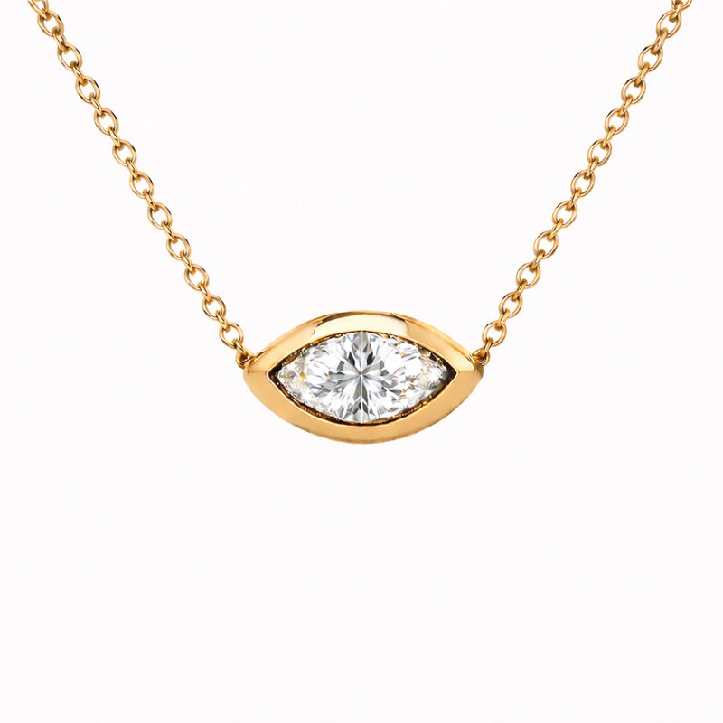 Floating Bezel Marquise shape pendant