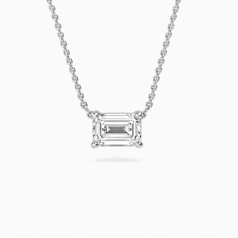 Floating pendant Emerald shape - Lab Diamond