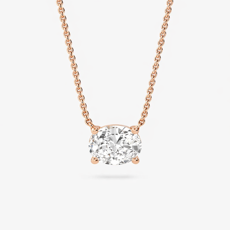 Floating pendant Oval shape - Lab Diamond