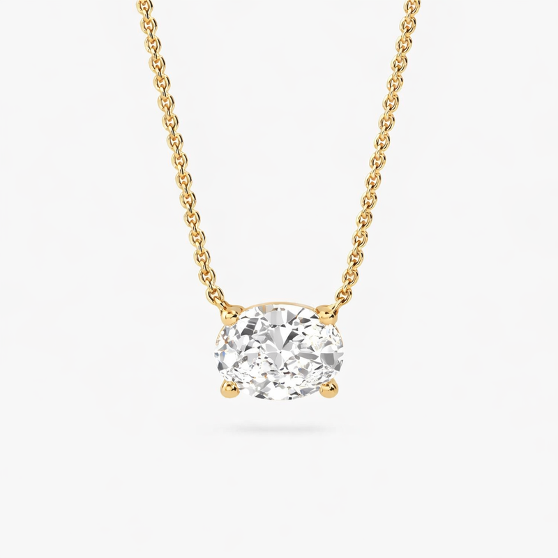Floating pendant Oval shape - Lab Diamond